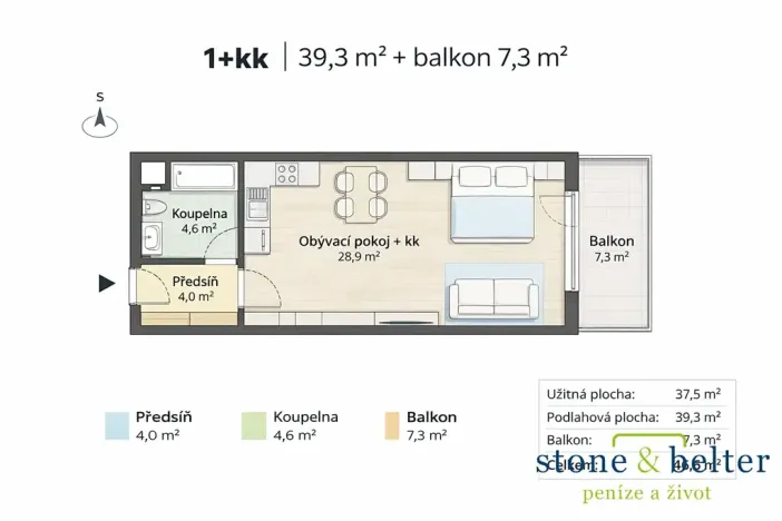 Pronájem bytu 1+kk, Praha - Strašnice, Zvěřinova, 38 m2