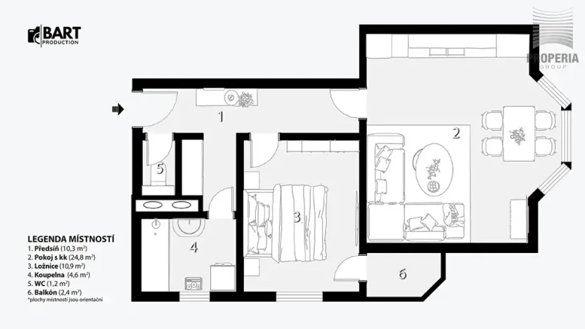 Prodej bytu 2+kk, Brno, Trýbova, 56 m2