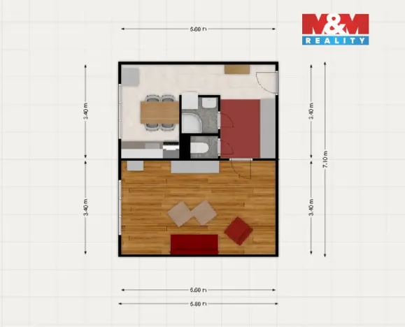 Prodej bytu 1+1, Nová Role, Svobodova, 39 m2