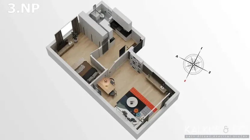 Pronájem bytu 2+kk, Hradec Králové, Střelecká, 58 m2