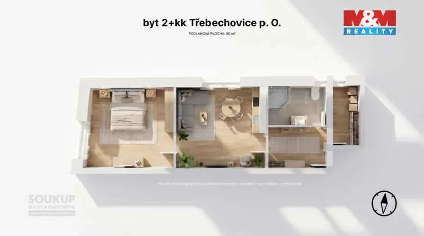 Prodej bytu 1+1, Třebechovice pod Orebem, Pod zahrady, 50 m2