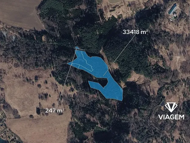 Prodej podílu lesa, Tábor, 11221 m2