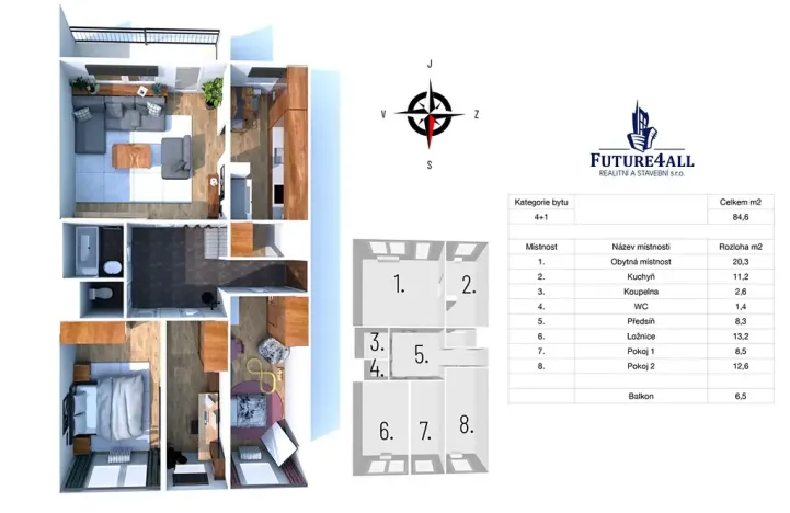 Prodej bytu 4+1, Praha - Háje, Hekrova, 84 m2
