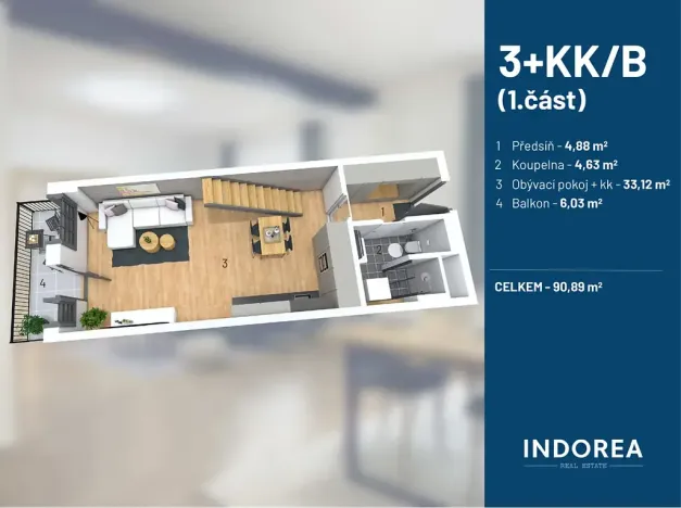 Pronájem bytu 3+kk, Praha, Kolbenova, 85 m2