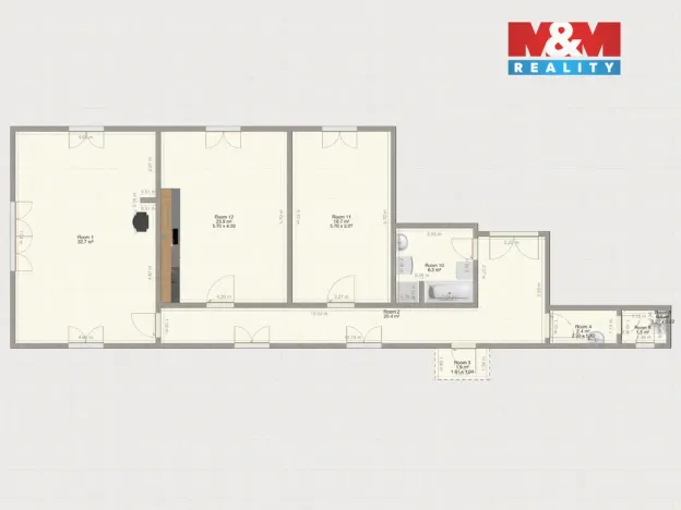 Pronájem bytu 3+kk, Kasejovice, 107 m2