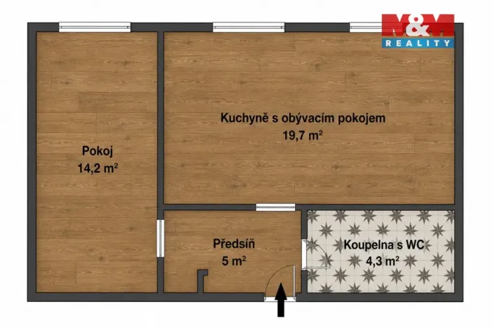 Prodej bytu 2+kk, Hrušovany nad Jevišovkou, Zahradní, 44 m2