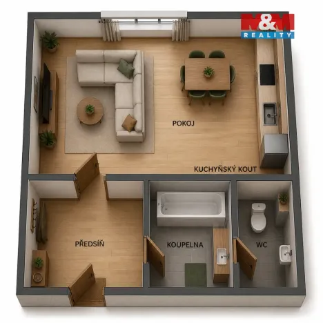 Prodej bytu 1+kk, Jablonec nad Nisou, Budovatelů, 21 m2