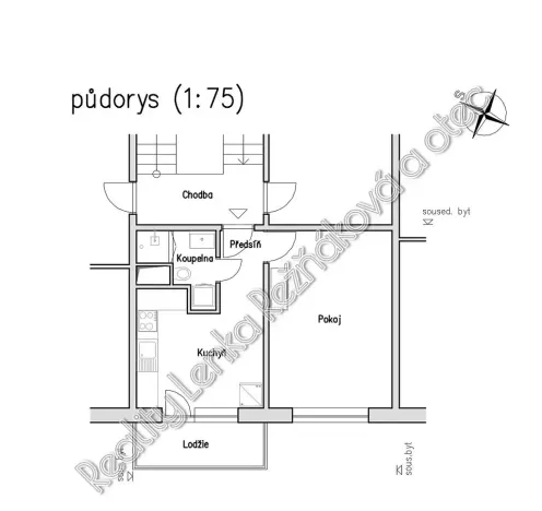 Pronájem bytu 1+1, Mikulov, Větrná, 31 m2