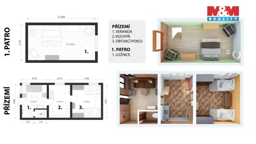 Prodej chaty, Libčice nad Vltavou, Na Vrchách, 56 m2