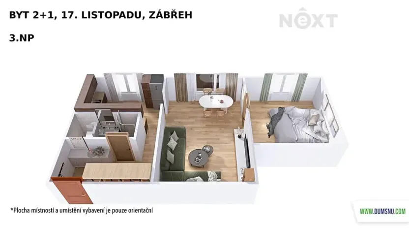Pronájem bytu 2+1, Zábřeh, 17. listopadu, 51 m2