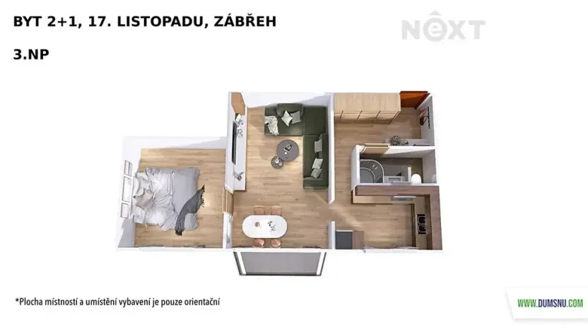 Pronájem bytu 2+1, Zábřeh, 17. listopadu, 51 m2