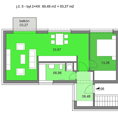 Pronájem bytu 2+kk, Mladá Boleslav - Čejetice, Nad Červenkou, 60 m2