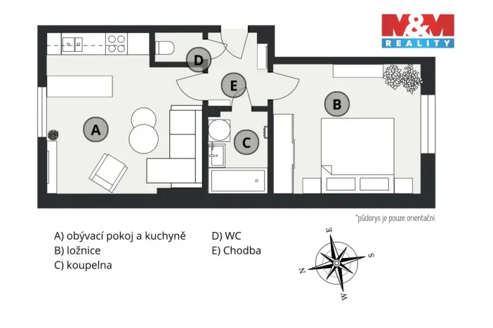 Pronájem bytu 2+kk, Nymburk, Poděbradská, 49 m2