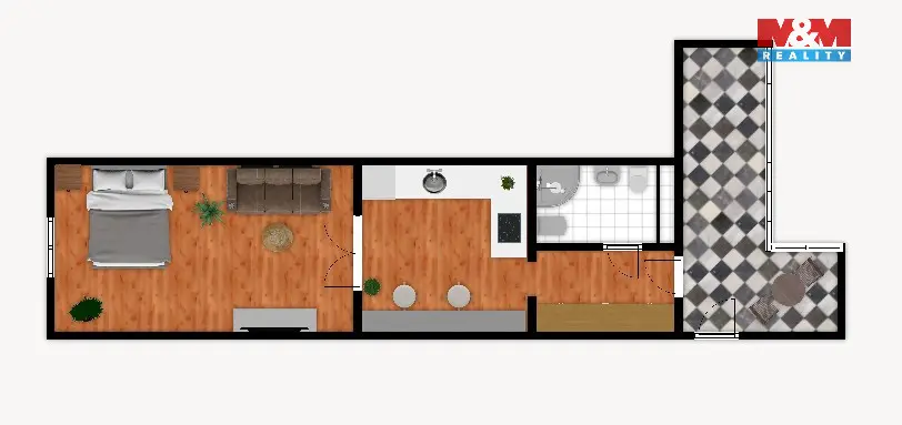Pronájem bytu 1+1, Praha - Smíchov, Na Celné, 35 m2