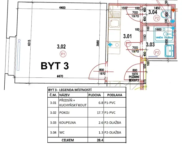 Pronájem bytu 1+kk, Liběchov, nám. V. Levého, 28 m2