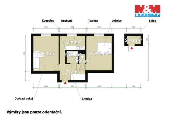 Prodej bytu 2+1, Kryry, Za Stodolami, 52 m2