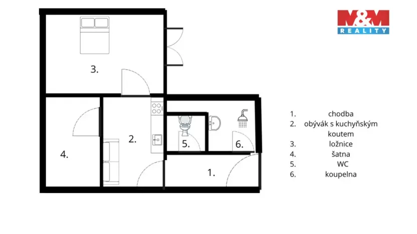 Pronájem bytu 2+kk, Otrokovice - Kvítkovice, tř. Osvobození, 63 m2