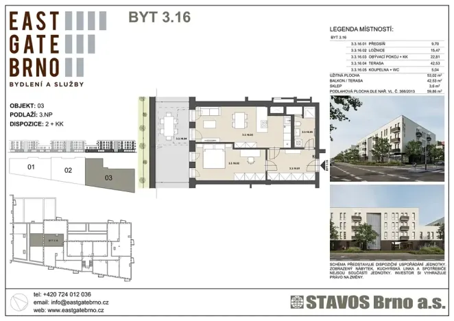 Prodej bytu 2+kk, Brno, Řípská, 53 m2