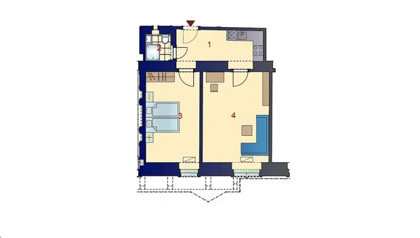 Pronájem bytu 2+kk, Praha - Vinohrady, Mánesova, 52 m2