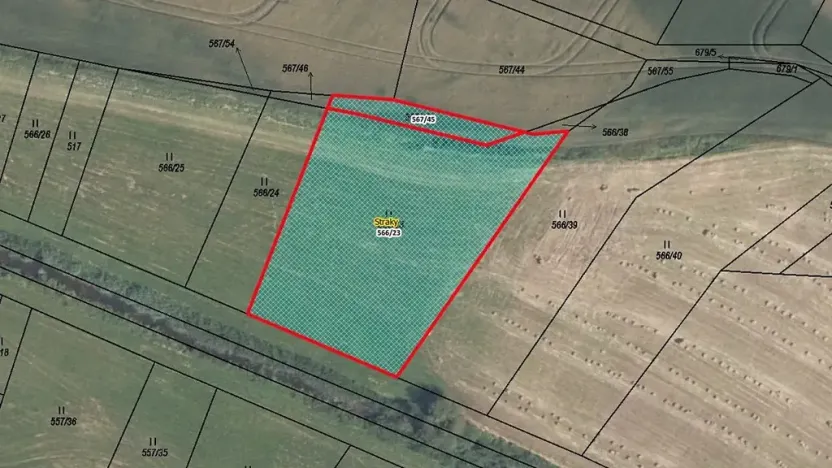 Prodej pozemku, Straky, 2621 m2