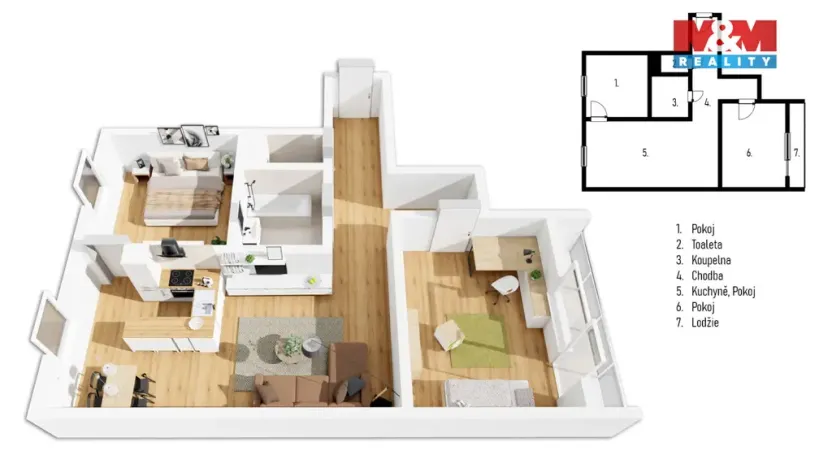 Prodej bytu 3+kk, Sedlčany, U Školky, 54 m2