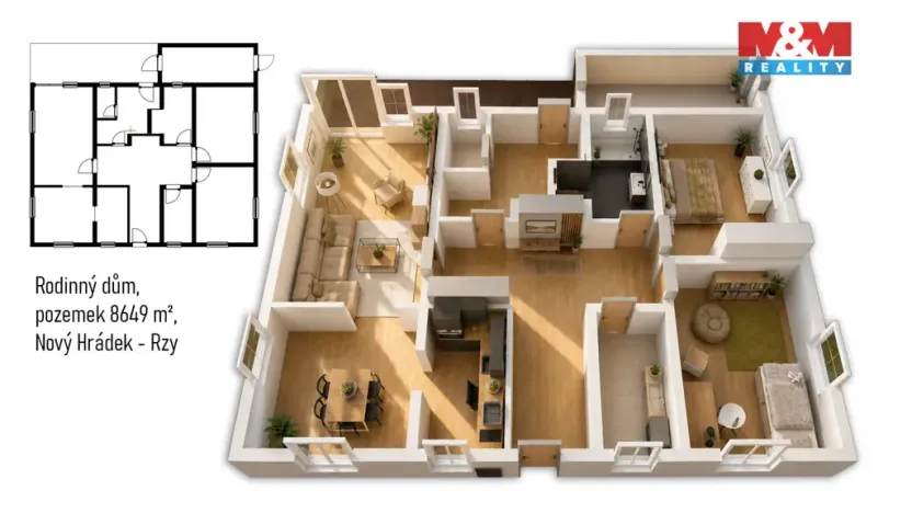 Prodej rodinného domu, Nový Hrádek - Rzy, 150 m2