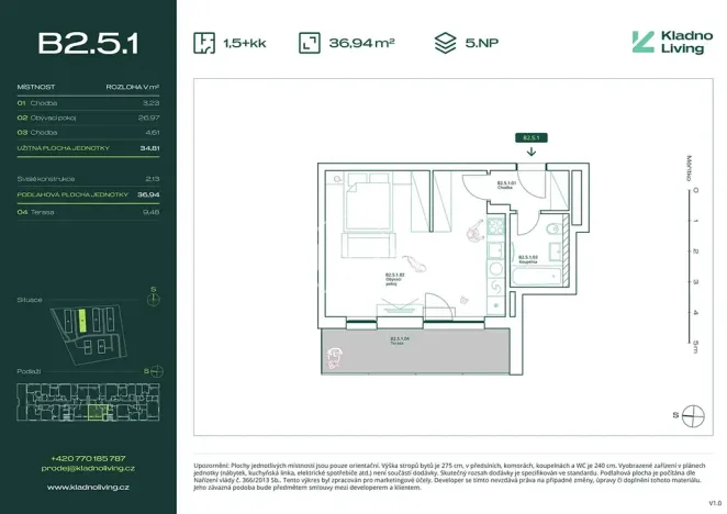 Prodej bytu 1+kk, Kladno, Pražská, 35 m2