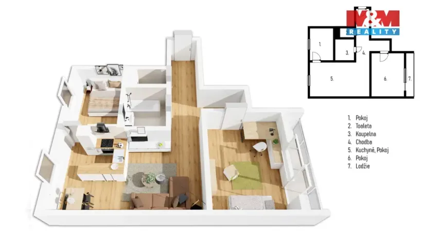 Prodej bytu 3+kk, Sedlčany, U Školky, 54 m2