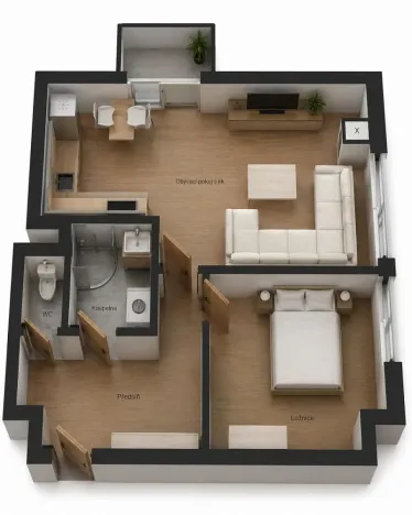 Pronájem bytu 2+kk, Náchod, Raisova, 41 m2