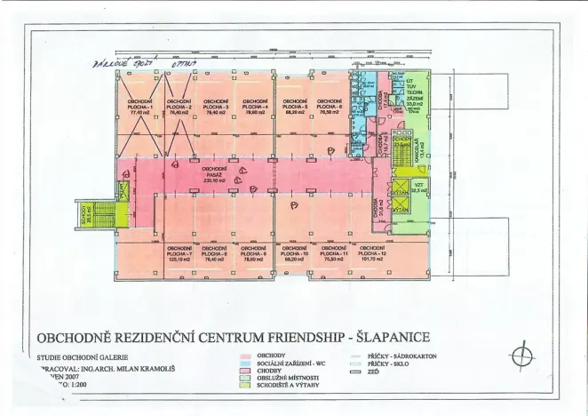 Pronájem obchodního prostoru, Šlapanice, Nádražní, 68 m2