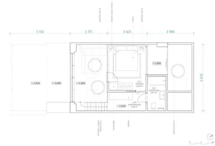 Prodej bytu 2+kk, Praha - Košíře, Naskové, 117 m2