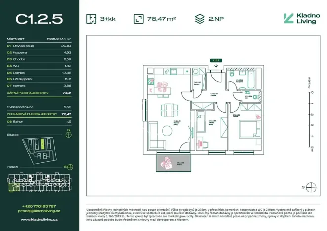 Prodej bytu 3+kk, Kladno, Pražská, 71 m2