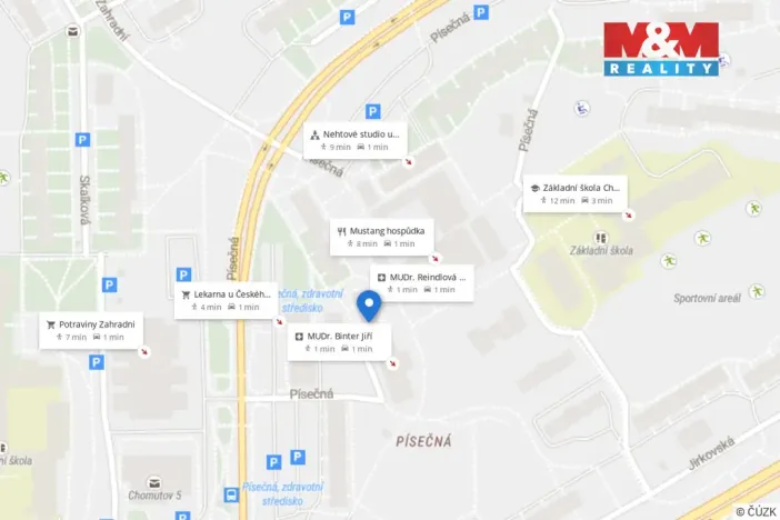 Pronájem bytu 1+1, Chomutov, Písečná, 35 m2