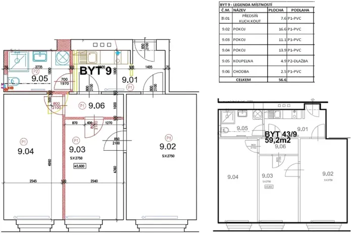 Pronájem bytu 3+kk, Liběchov, nám. V. Levého, 56 m2