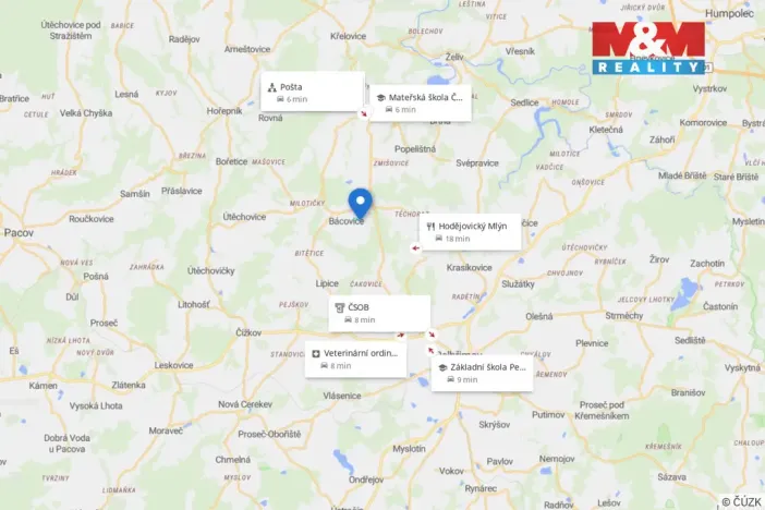 Prodej pozemku pro bydlení, Bácovice, 1600 m2