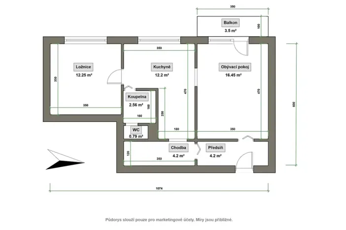 Pronájem bytu 2+1, Vsetín, Okružní, 54 m2