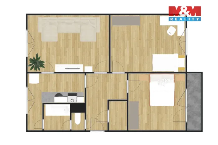 Prodej bytu 3+1, Prachovice, Bučina, 65 m2