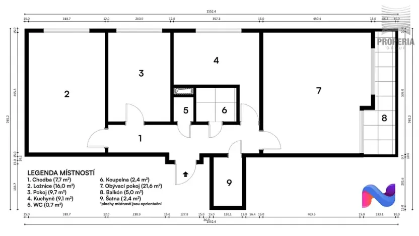 Pronájem bytu 3+1, Brno, Seifertova, 74 m2
