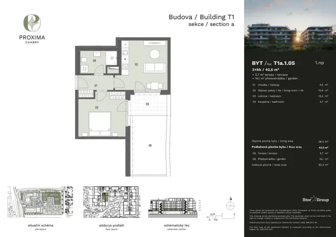 Prodej bytu 2+kk, Praha - Dolní Chabry, Měděnecká, 42 m2