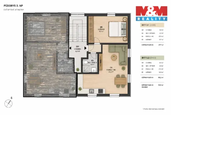 Prodej bytu 2+kk, Opočno, Nádražní, 47 m2