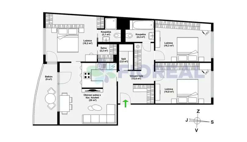 Prodej bytu 4+kk, Praha - Motol, Brdlíkova, 109 m2