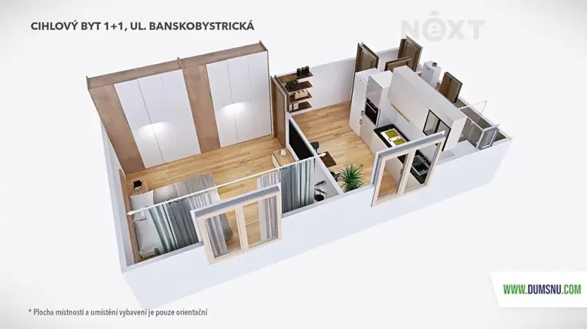 Pronájem bytu 1+1, Šumperk, Banskobystrická, 38 m2