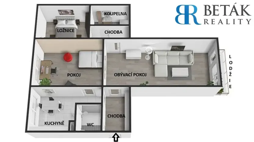 Prodej bytu 3+1, Přerov, tř. 17. listopadu, 78 m2