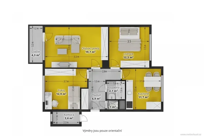Prodej bytu 3+1, Praha - Točná, K Závorám, 75 m2