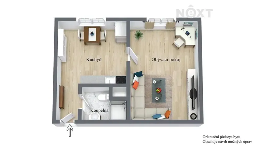 Pronájem bytu 1+1, Žatec, Javorová, 36 m2