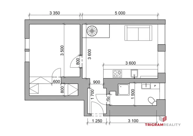 Pronájem bytu 2+1, Hradec Králové - Pražské Předměstí, Dobrovského, 56 m2