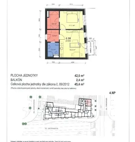 Prodej bytu 2+kk, Brno, Táborská, 42 m2