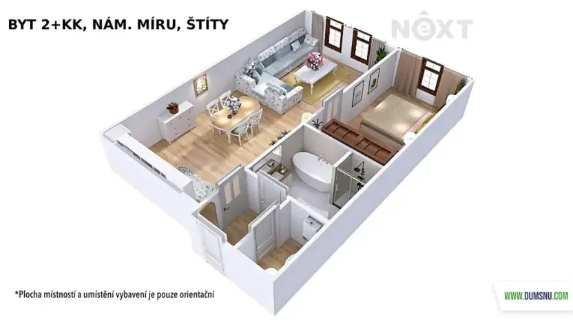 Pronájem bytu 2+kk, Štíty, nám. Míru, 58 m2