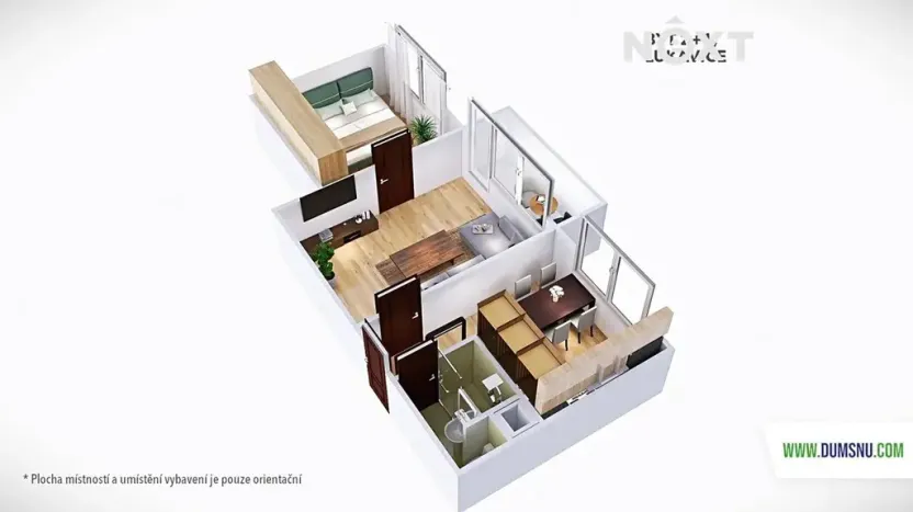 Pronájem bytu 2+1, Lukavice, 44 m2
