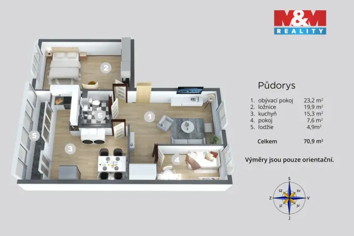 Prodej bytu 3+1, Ústí nad Labem - Ústí nad Labem-centrum, Velká Hradební, 71 m2